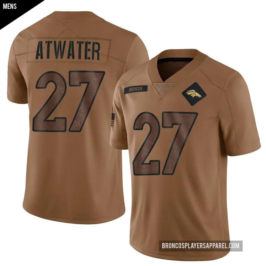 Men's Denver Broncos ＃27 Steve Atwater Brown Limited 2023 Salute To Service Jersey