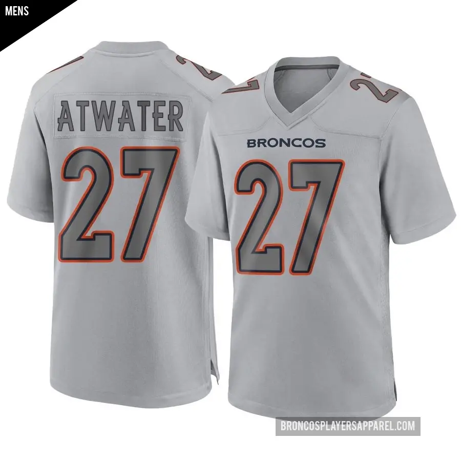 Men's Denver Broncos ＃27 Steve Atwater Gray Game Atmosphere Fashion Jersey