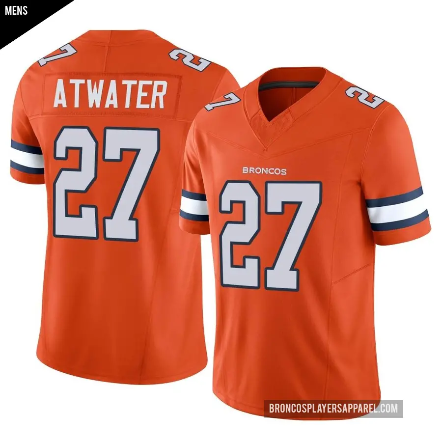 Men's Denver Broncos ＃27 Steve Atwater Orange Limited Vapor F.U.S.E. Jersey