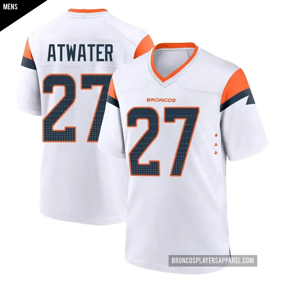 Men's Denver Broncos ＃27 Steve Atwater White Game 2nd Jersey