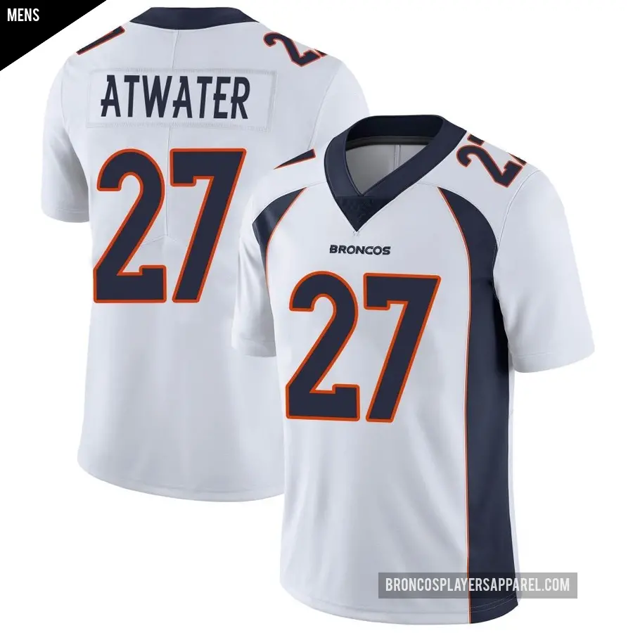 Men's Denver Broncos ＃27 Steve Atwater White Limited Vapor Untouchable Jersey