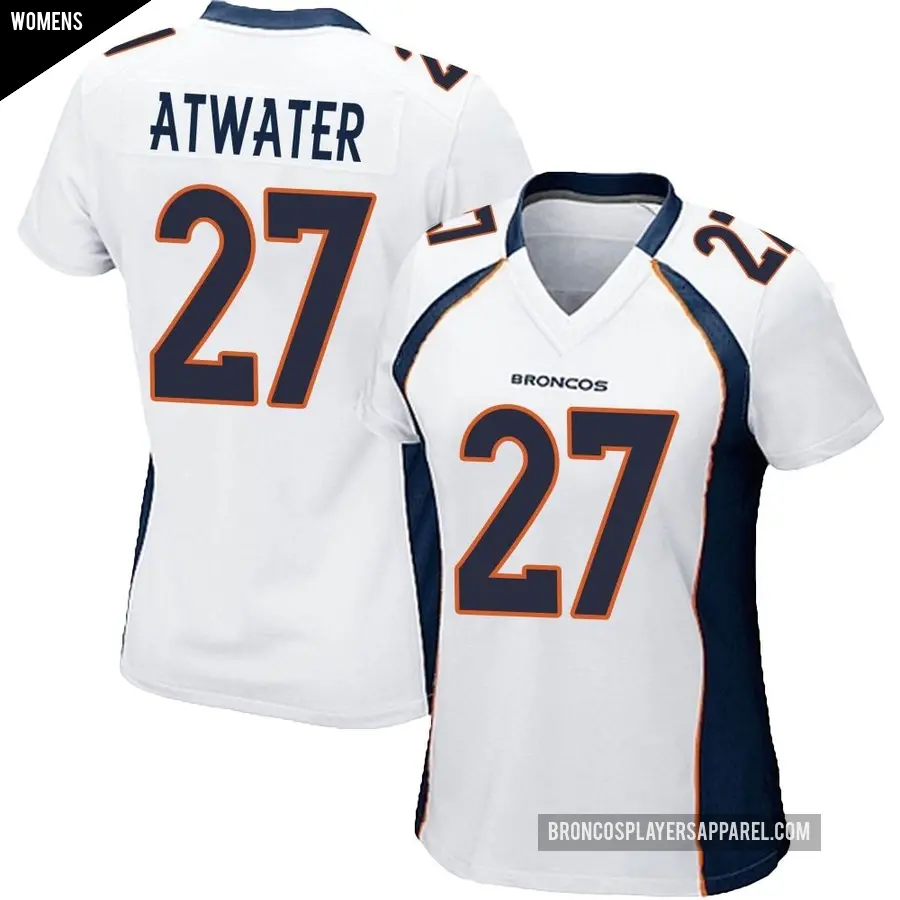 Women's Denver Broncos ＃27 Steve Atwater White Game Jersey