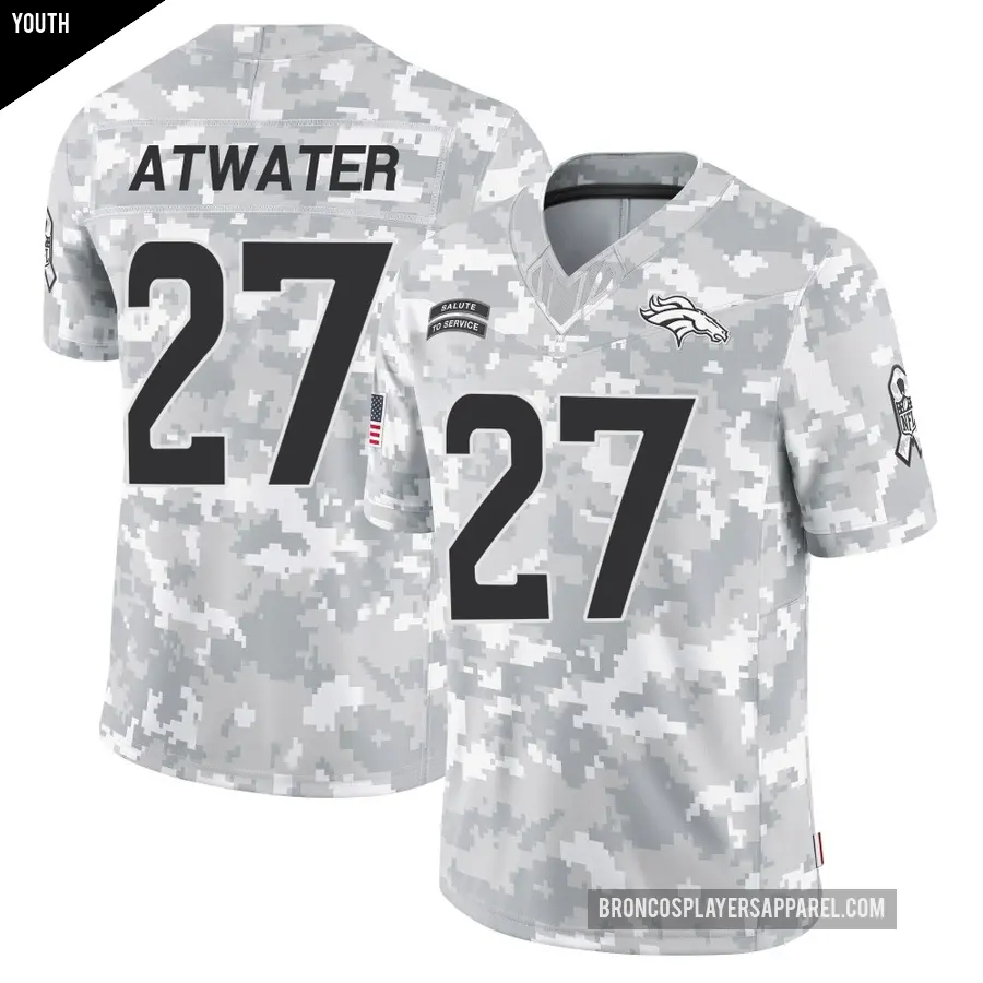 Youth Denver Broncos ＃27 Steve Atwater Arctic Camo Limited 2024 Salute to Service Jersey