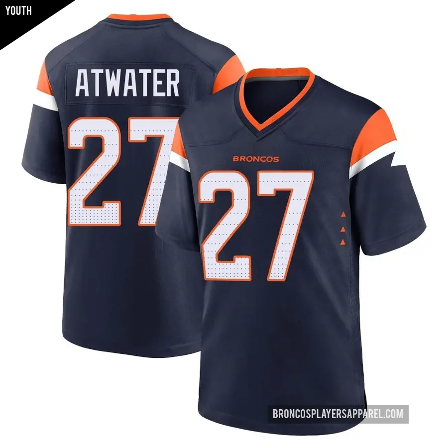 Youth Denver Broncos ＃27 Steve Atwater Navy Game Alternate Jersey