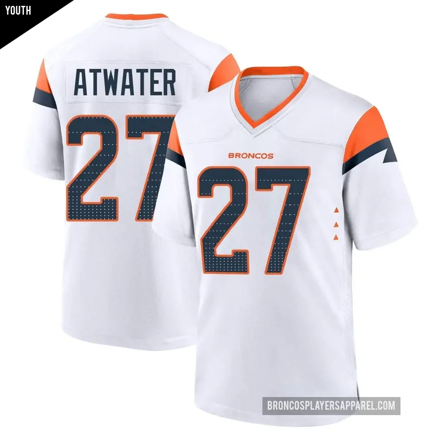 Youth Denver Broncos ＃27 Steve Atwater White Game 2nd Jersey